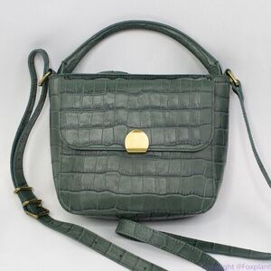 New! Madewell The Mini Abroad Crossbody Bag‎ Croc Embossed Leather